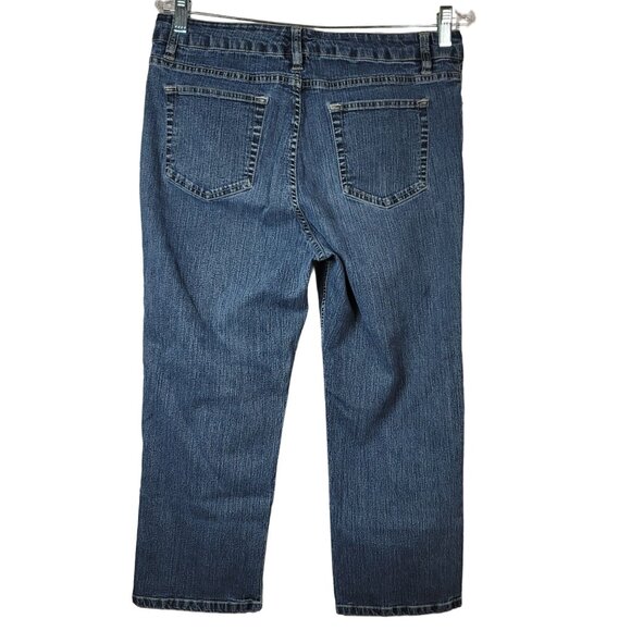 Bass Crop Jeans Blue Size 10 Zipper Button Pockets Straight Leg High Rise G.H. - Picture 5 of 7